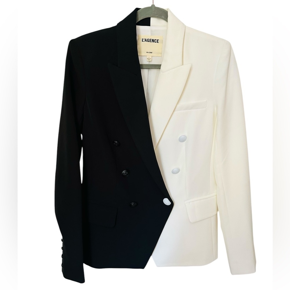 L'AGENCE Black and White Blazer